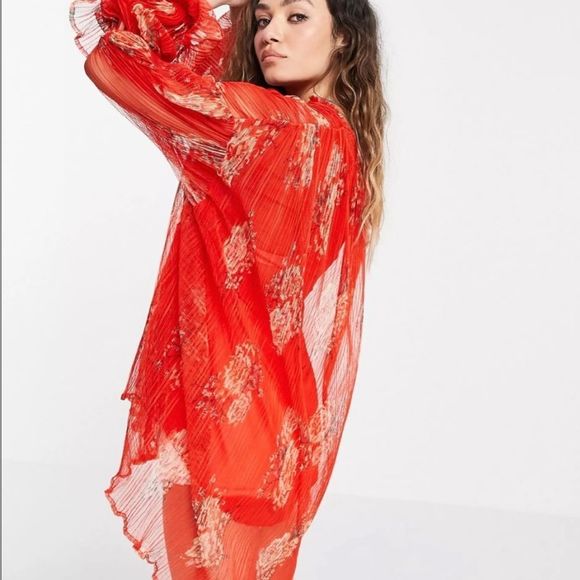 Free People Dahlia Tunic with Sleeve Detail in Vintage Floral Pop Combo Size XS - Picture 7 of 16